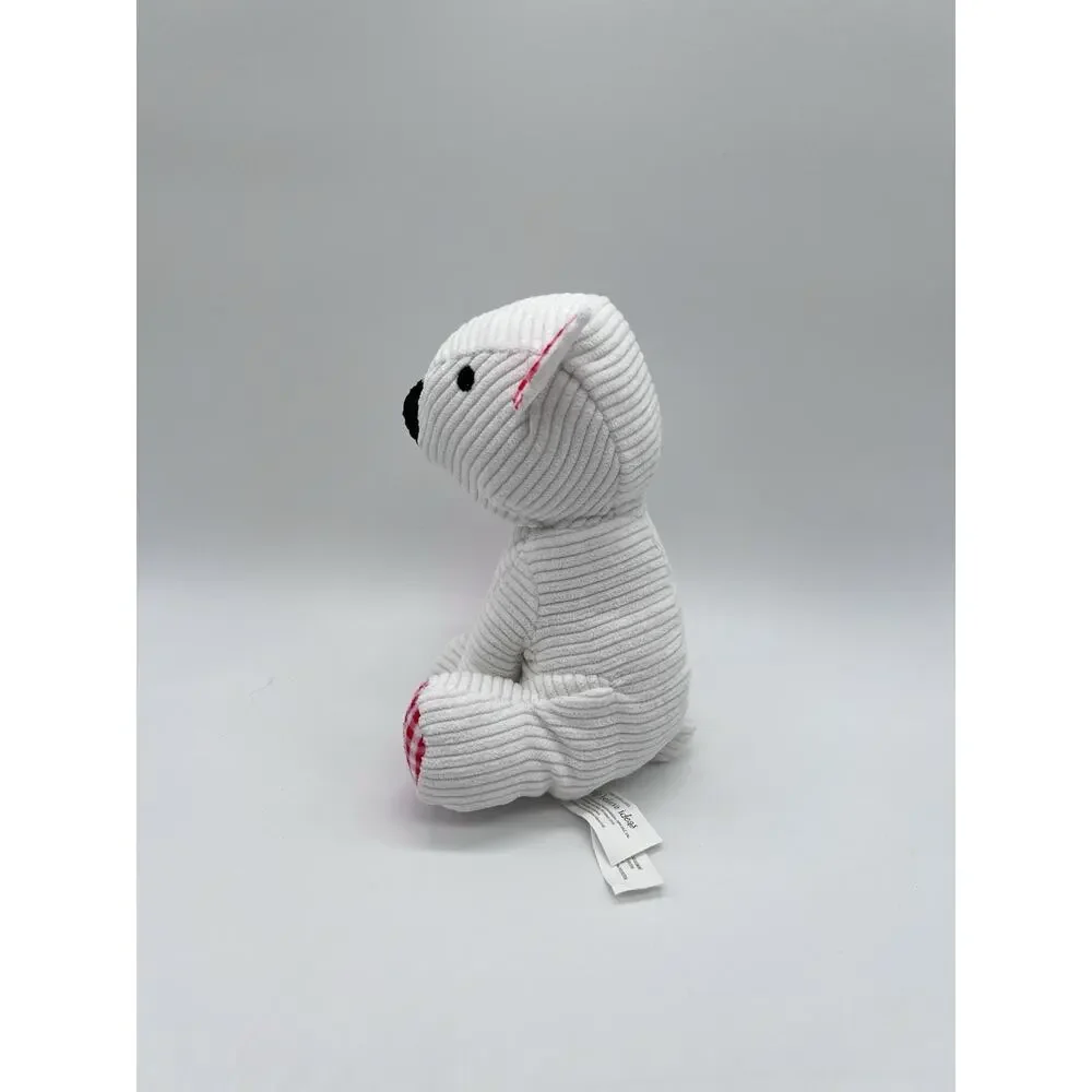 Make Believe Ideas 2021 White Plush Bear Ribbed Red Gingham Plaid 6